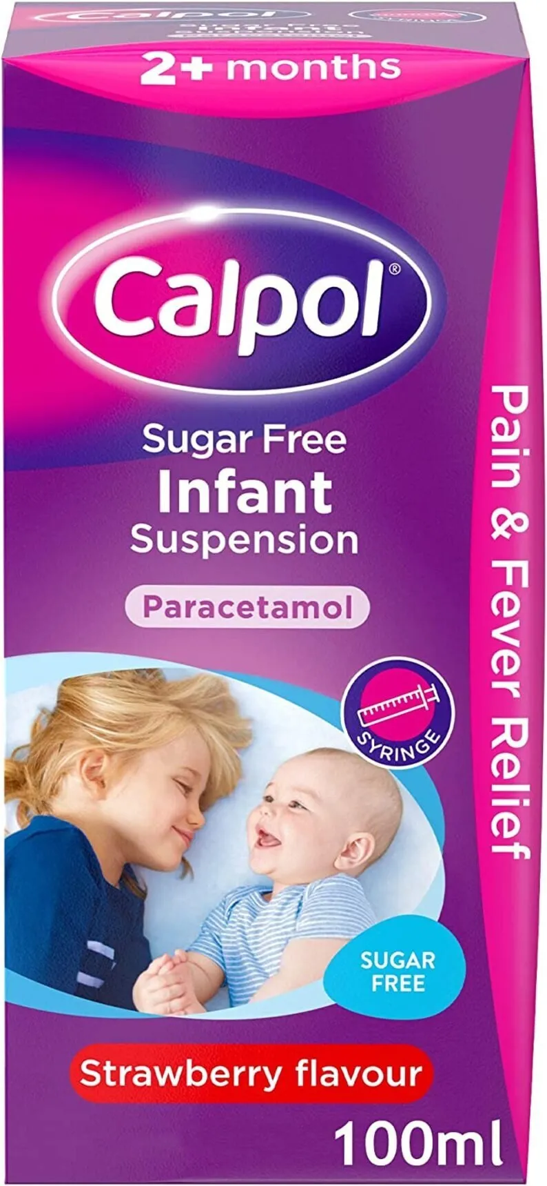Calpol Sugar Free Infant Suspension Sachets Paracetamol Sugar Free 100ml Strawberry Flavour