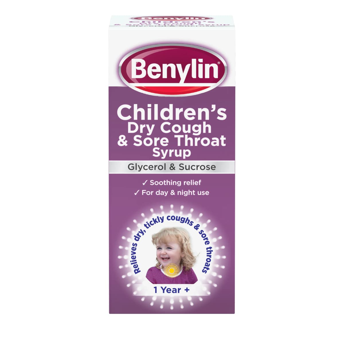 Benylin Children Dry Cough&Sore Throat Syrup 1Yr + Glycerol&Sucrose 125ml